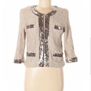 Ellen Tracy Size M Lace and Embellishments Blazer